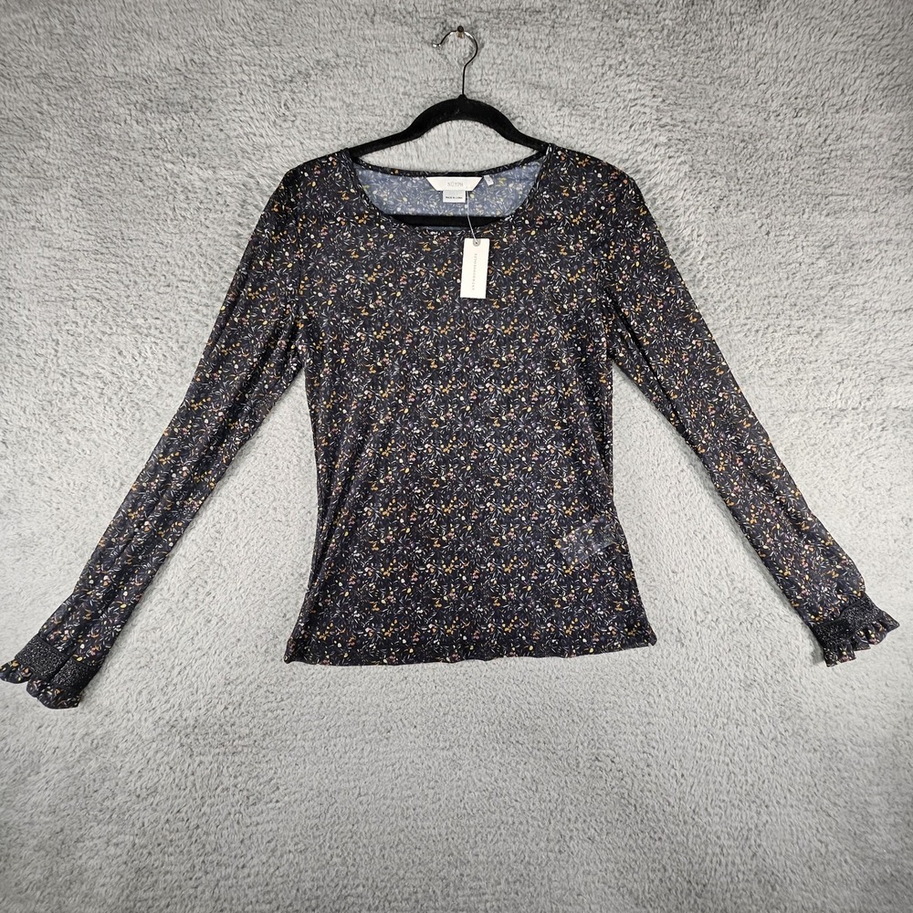 Anthropologie Numph Top Womens S Sheer Floral Ruffle Festival Romantic Sexy‎